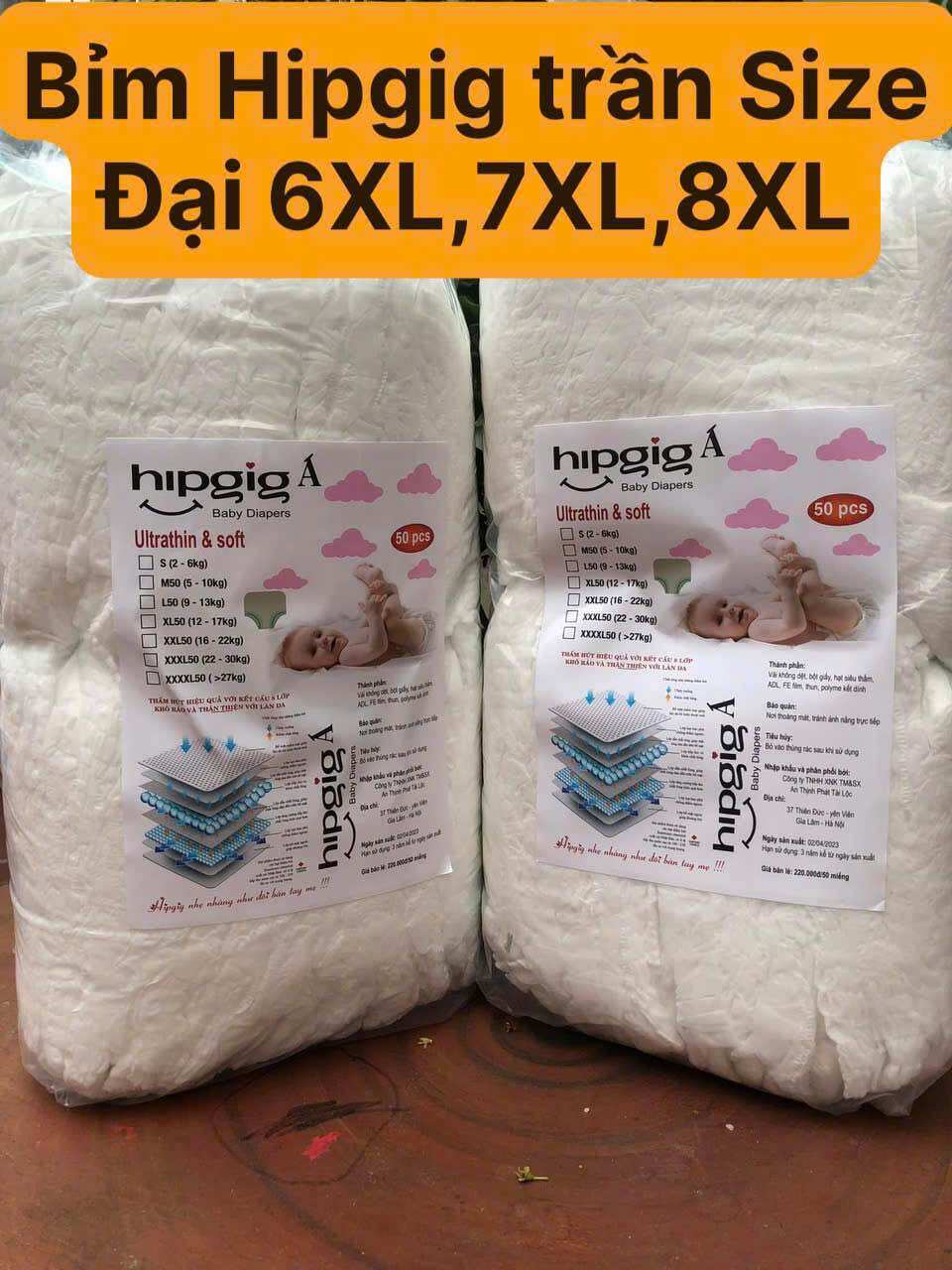 50 MIẾNG BỈM QUẦN HIPGIG LOẠI 1 SIZE MLXL2XL3XL6XL7XL8XL