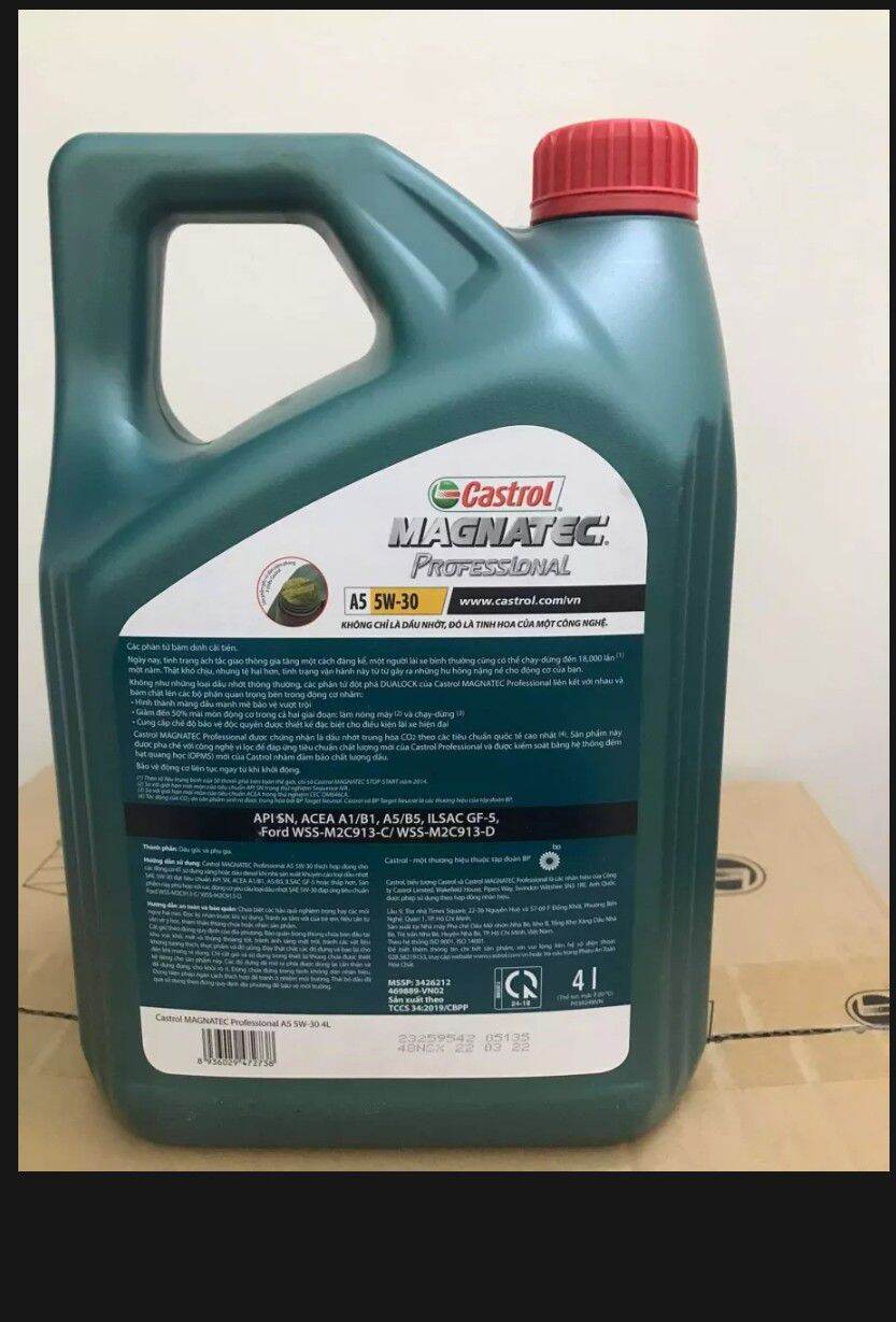 NEW Bản mới 2023 dầu nhớt tổng hợp toàn phần cho xe ô tô Castrol MAGNATEC l A5 5W-30 4Lít