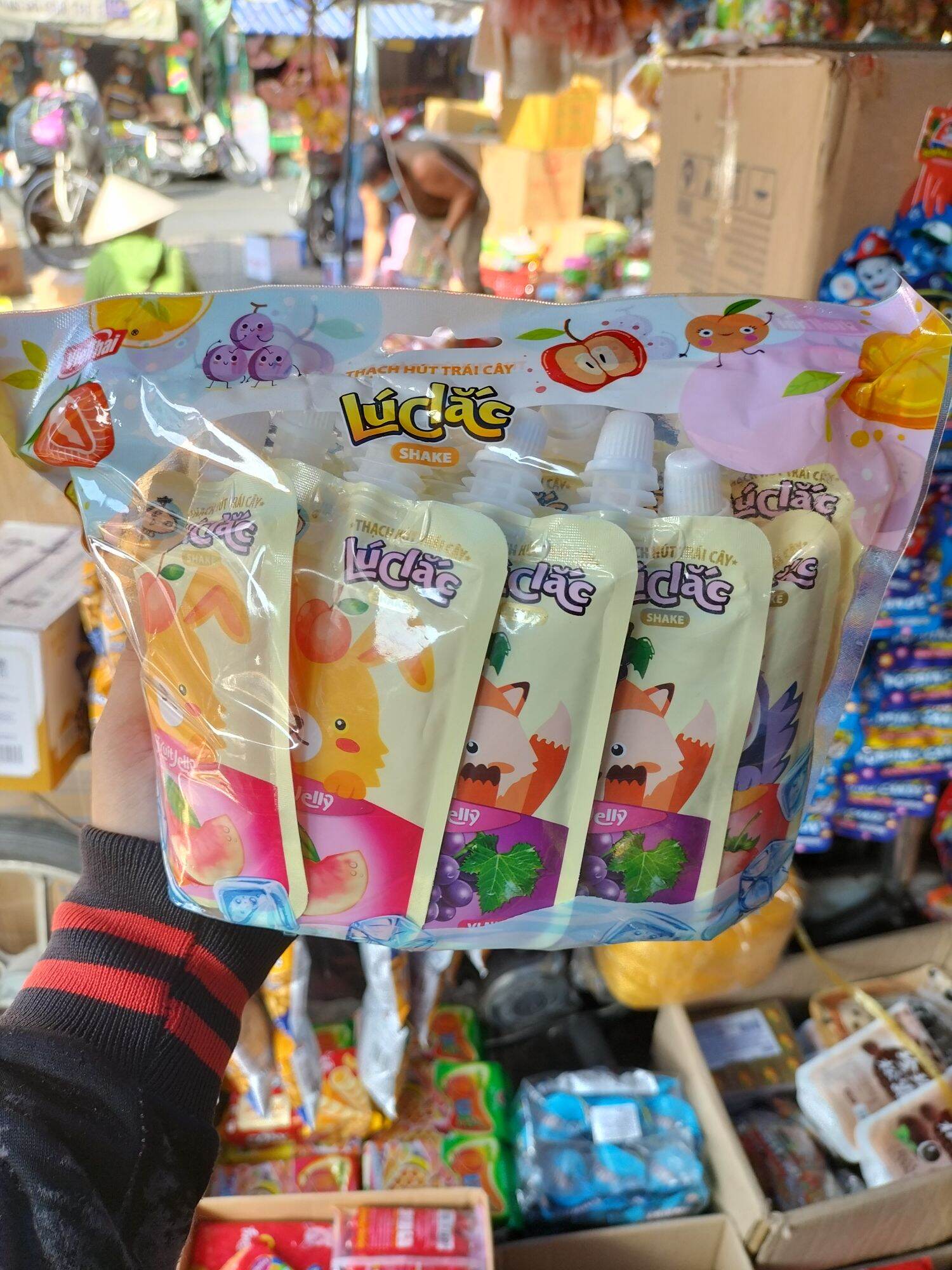 NƯỚC THẠCH HÚT TRÁI CÂY LÚC LẮC VIỆT THÁI (bịch 10 túi)