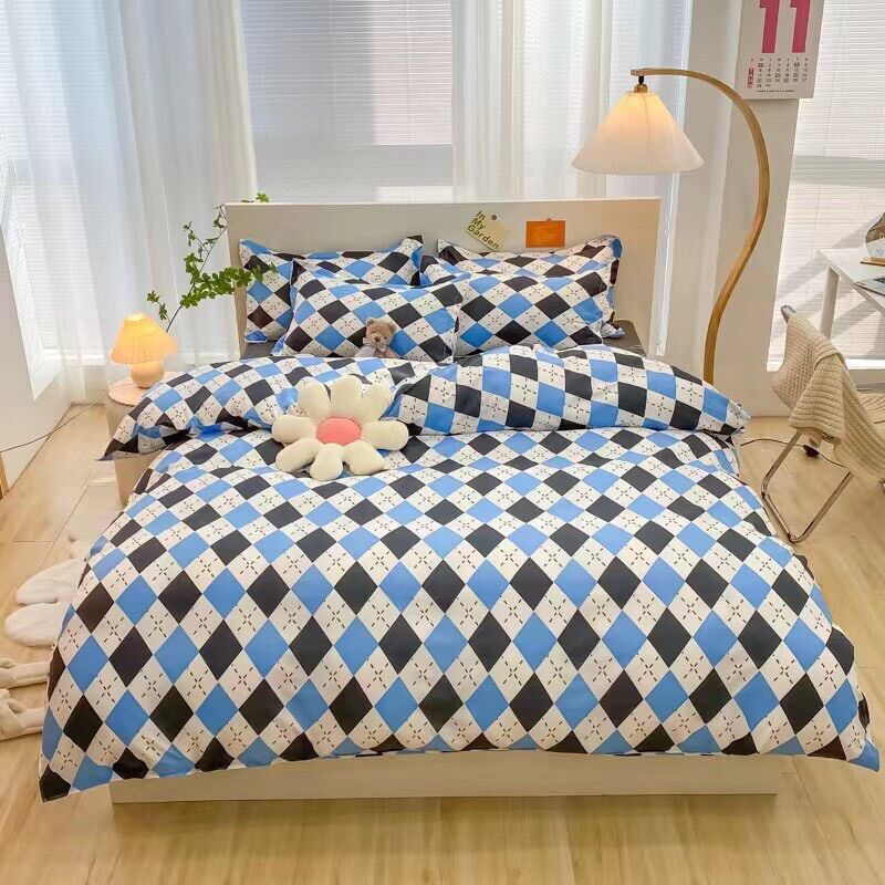 Sét chăn ga gối cotton poly 4 món . Bộ vỏ chăn ga gối cotton 4 món chất liệu mát thích hợp cho cả trẻ nhỏ, giá cả hợp lý dành cho những người thích Decor phòng, học sinh và sinh viên