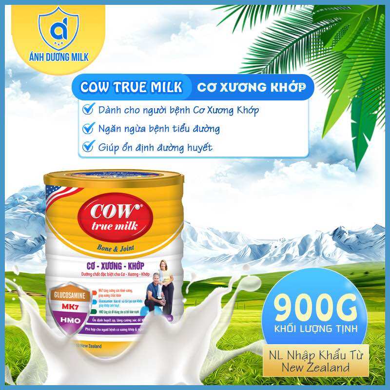 Sữa cow true milk cơ - xương - khớp - dành cho người loãng xương, đau cơ-xương-khớp, tốt cho tim mạch, ổn định đường huyết
