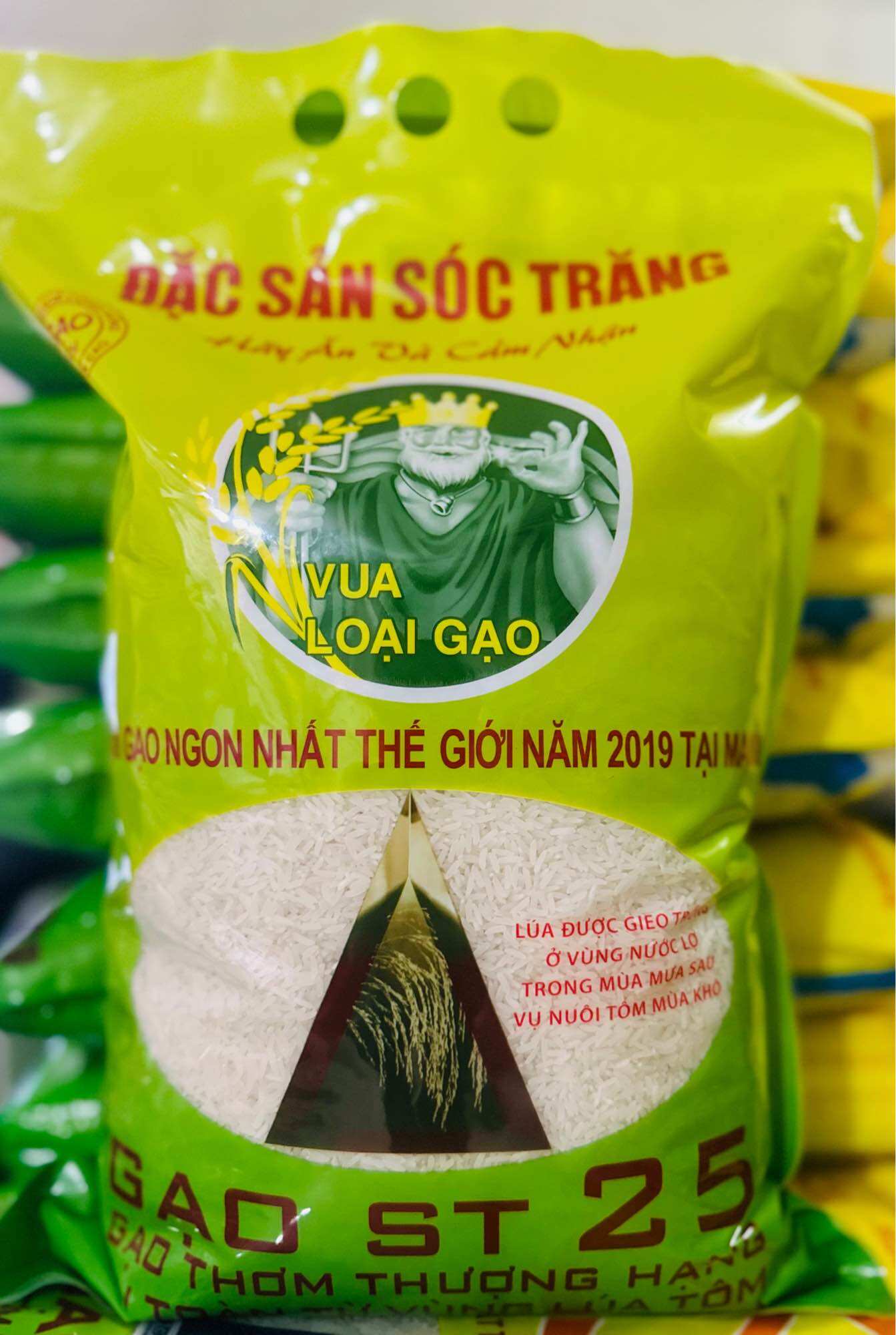 Gạo ST25 Vuông Tôm  ,Túi 5 ký ( Dẻo Nhiều, Thơm Cơm, Gạo Hạt Dài)