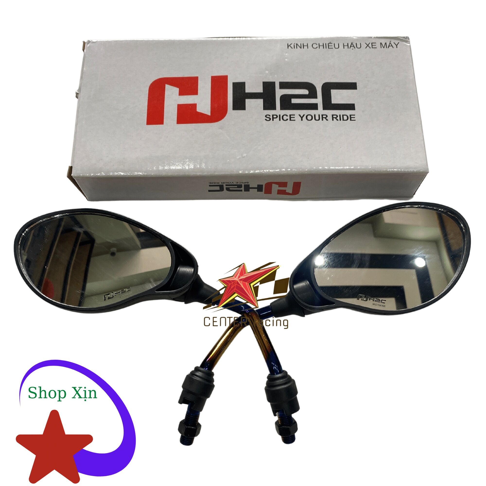 Kính chiếu hậu HRC Thái Lan chân đen Xịn