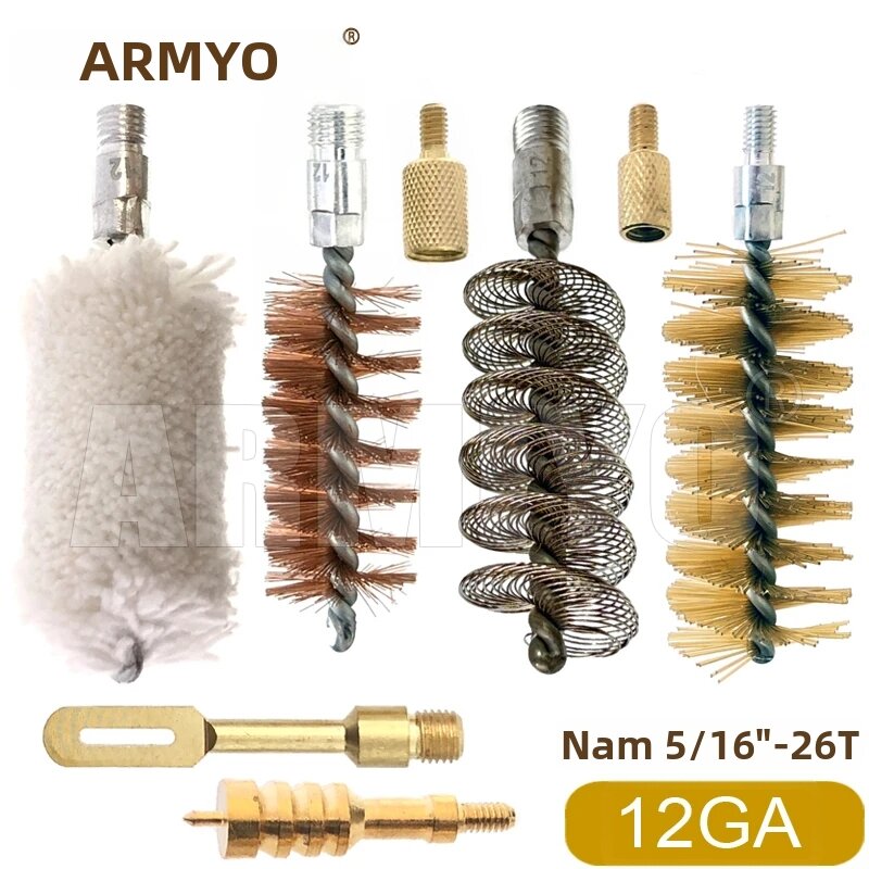 Bộ Dụng Cụ Vệ Sinh Ống Cứng Bằng Nylon Armiyo Bronze Với Que Bông, Dụng Cụ Kéo Ống Bằng Đồng Thau 4mm/5mm, Đầu Đồng Thau Cho Cỡ .17Cal ~ 12GA - 4