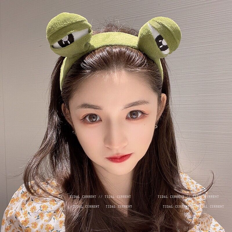 Bờm tóc băng đô mắt ếch xanh cute dễ thương
