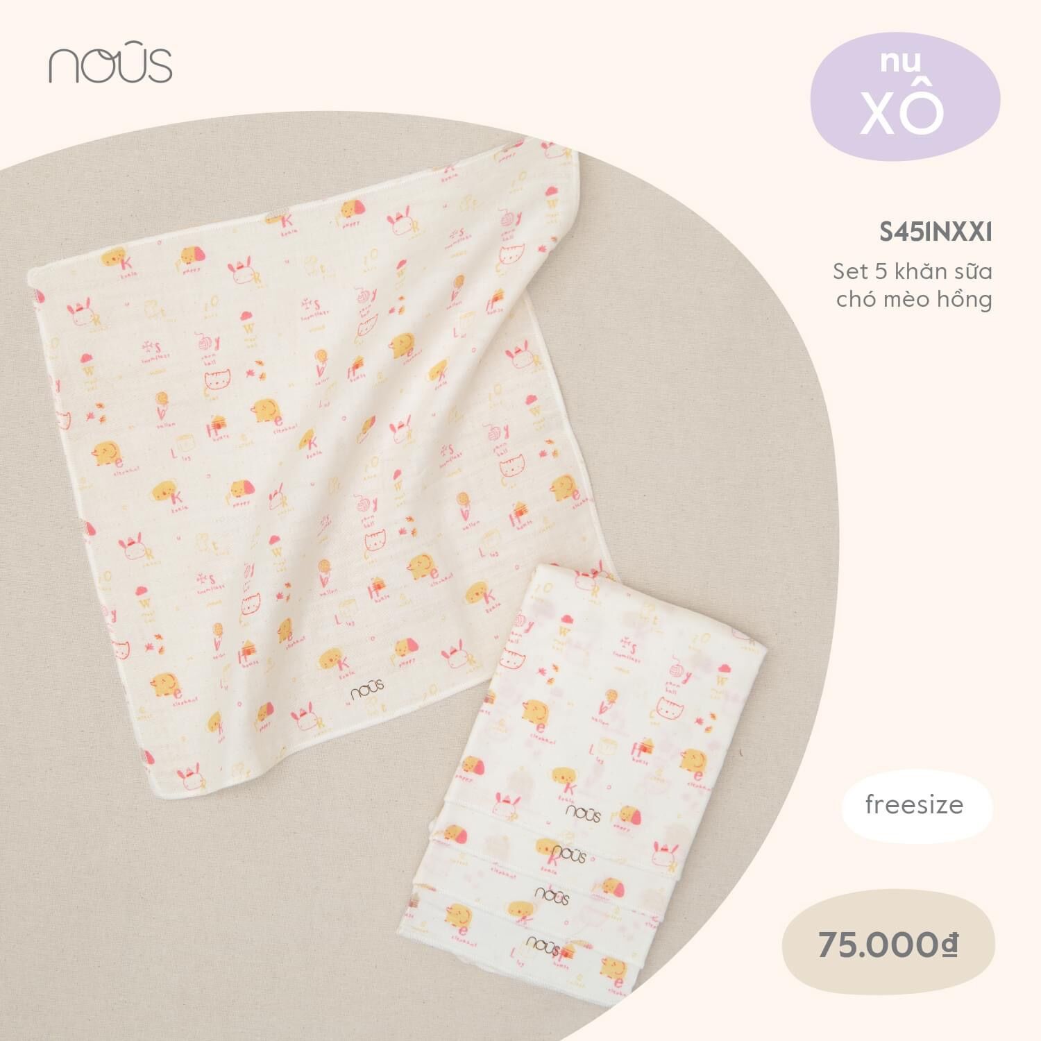 Khăn sữa Nous (set 5c)