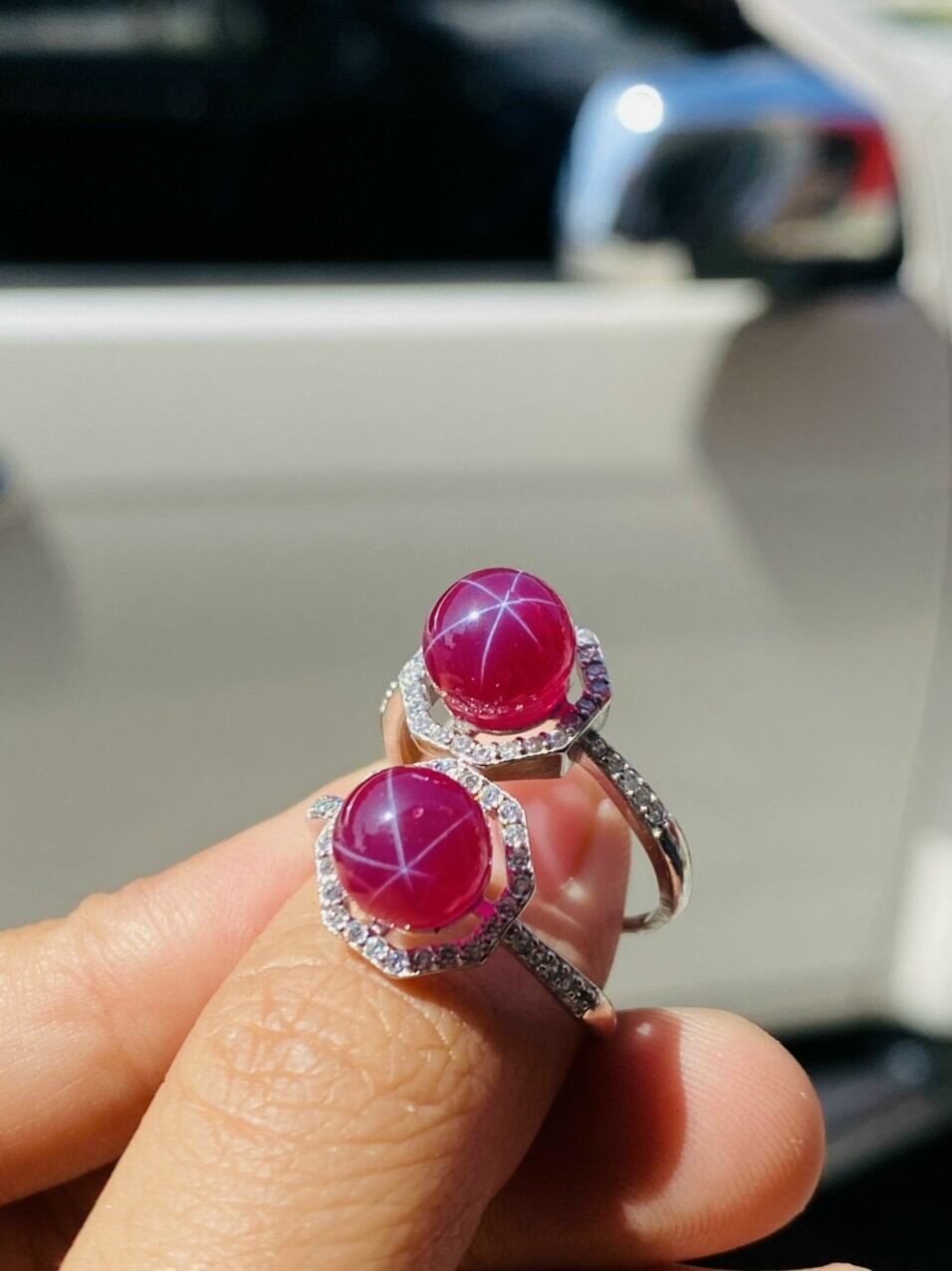 Nhẫn ruby sao bạc 925 freesize