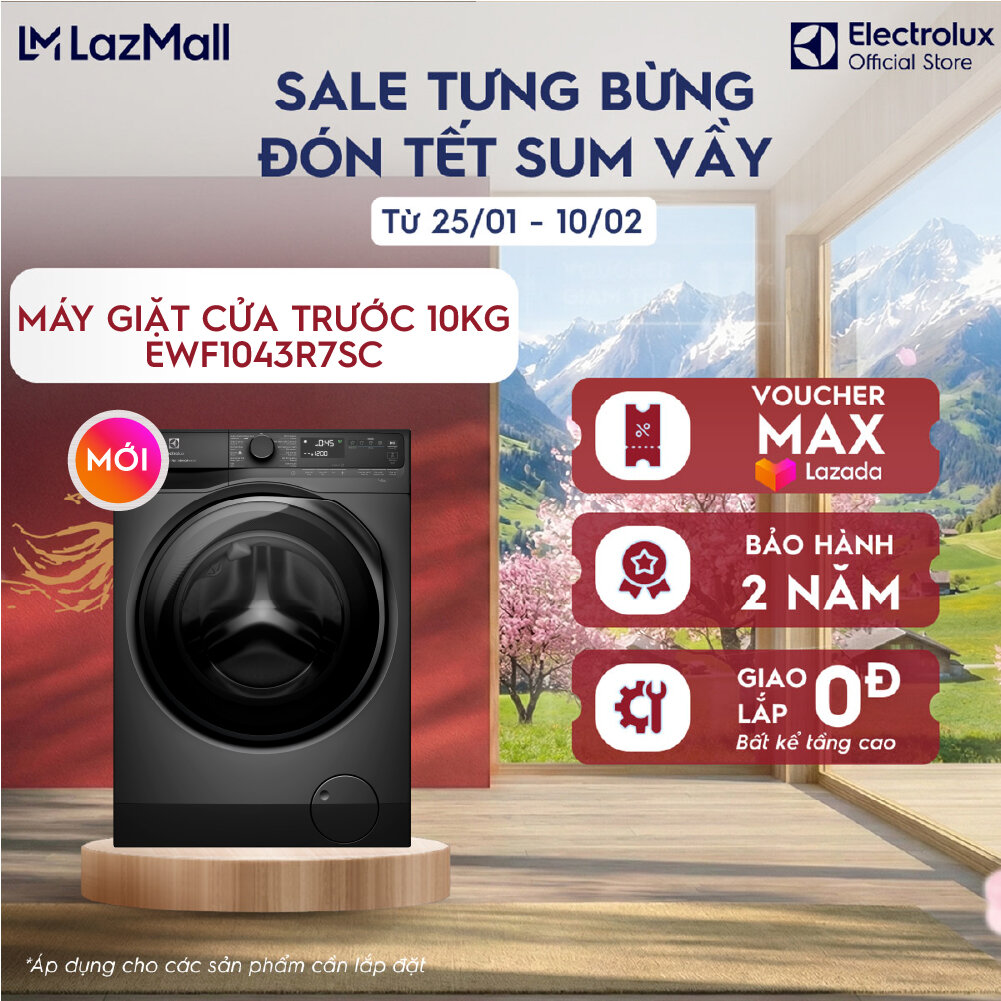 [MỚI] Máy giặt cửa ngang Electrolux 10kg UltimateCare 700 EWF1043R7SC Inverter - Free Giao lắp