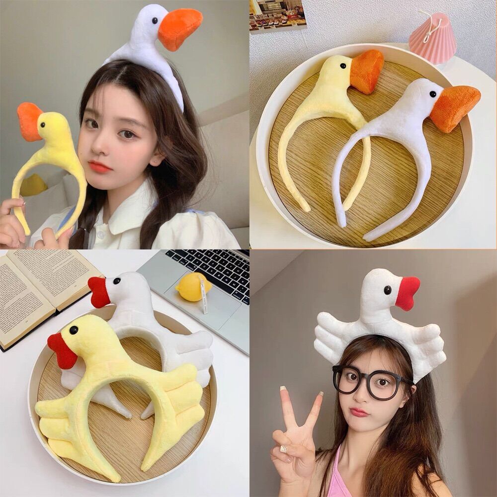 Bờm tóc con vịt mỏ cam cute dễ thương hình thú ngộ nghĩnh