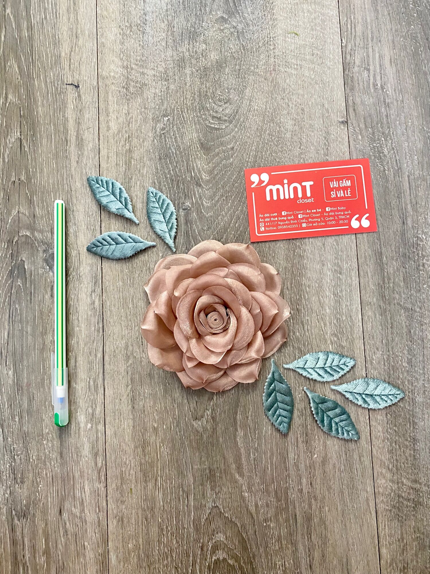 Set hoa đính kết áo dài đầm, váy