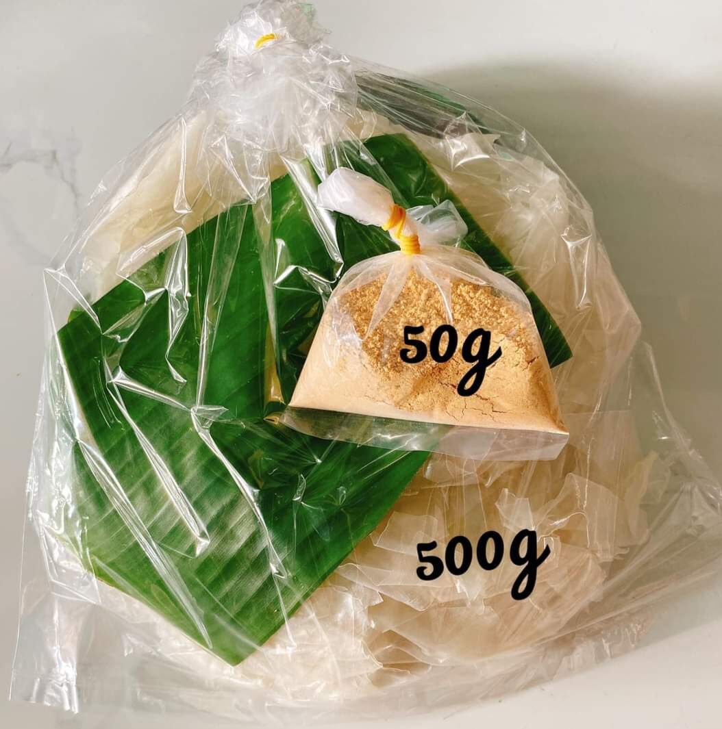 500gr bánh tráng rìa phơi sương +50gr muối nhuyễn