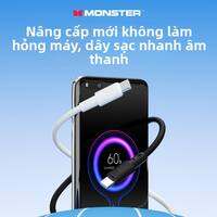 Monster | Dây Cáp Sạc Nhanh Chuyển Đổi Dữ Liệu cho iPhone Mới Giao Diện USB Type-C