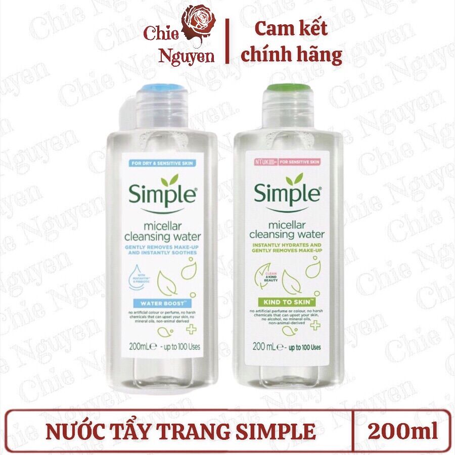 [CHÍNH HÃNG] Nước tẩy trang SIMPLE 200ml
