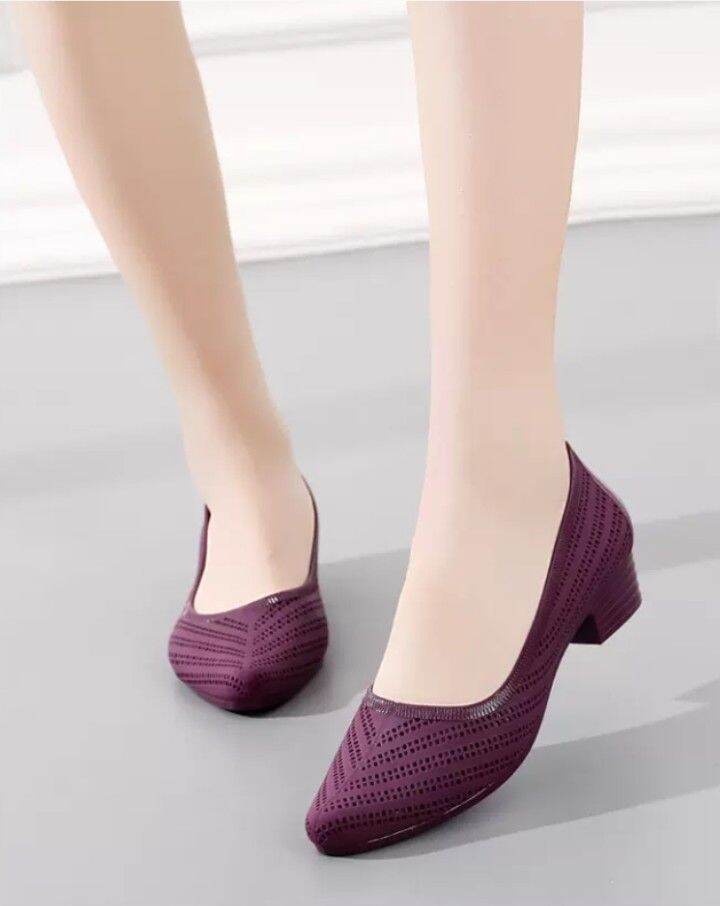 Giày nhựa nữ công sở đi mưa cao 3f cực mềm êm chân