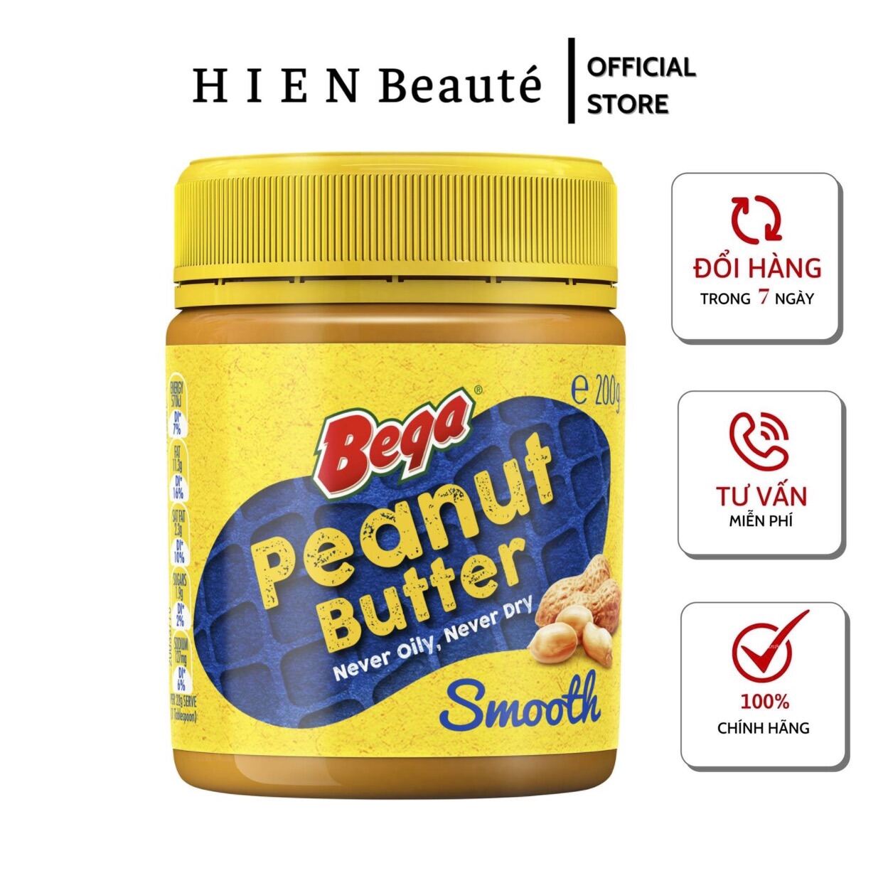 Bơ Đậu Phộng Bega Peanut Butter Smooth 325g