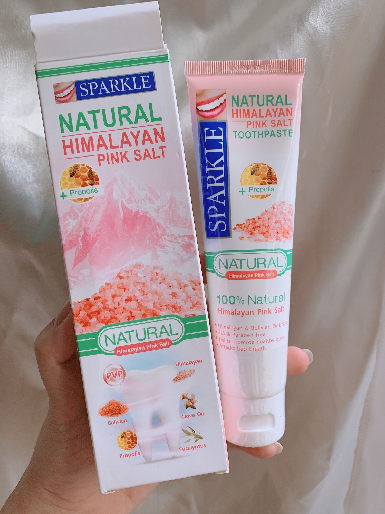 KEM ĐÁNH RĂNG SPARKLE MUỐI HỒNG HIMALAYAN THÁI LAN