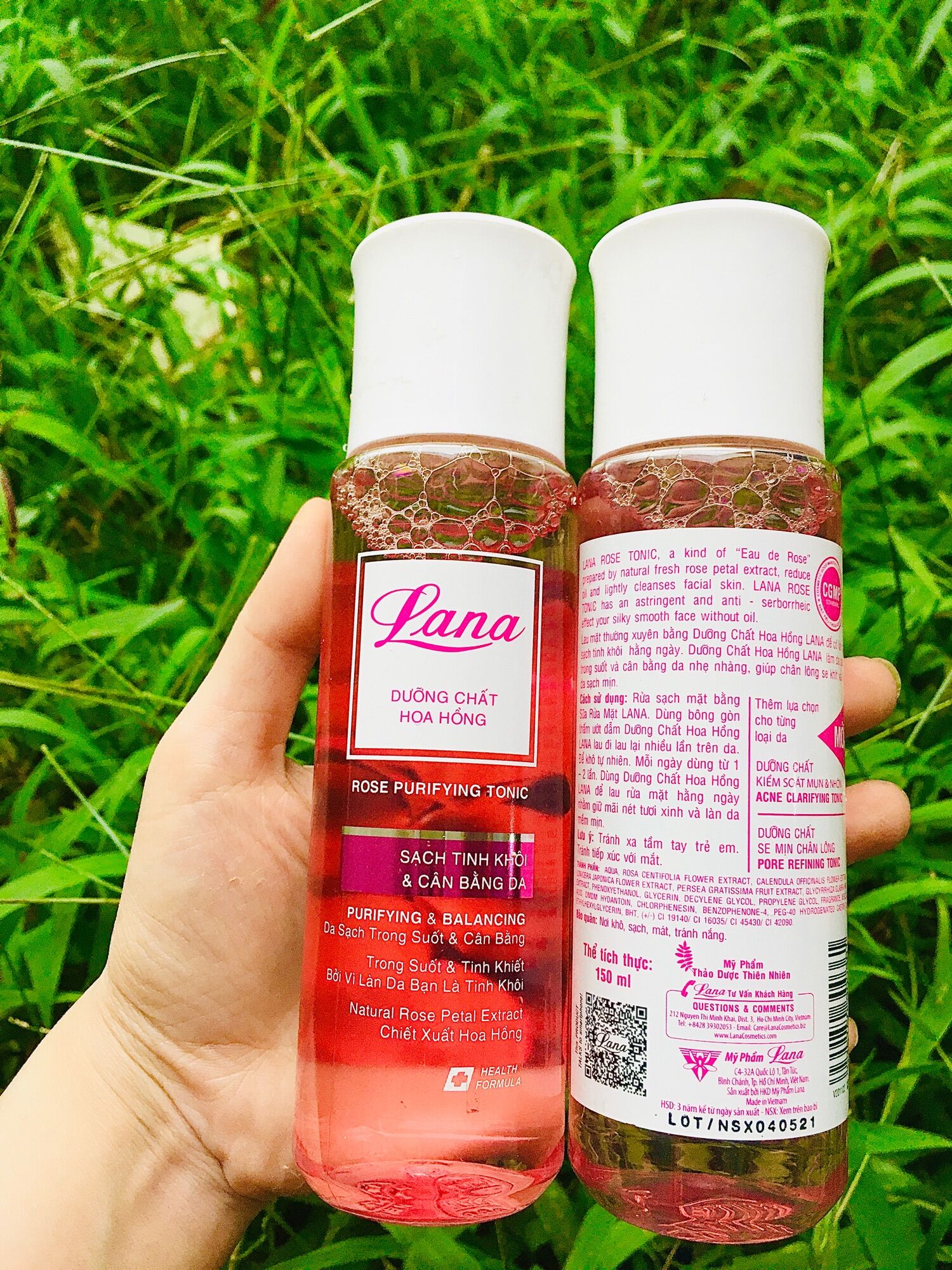 Nước hoa hồng Lana tẩy trang dưỡng ẩm da làm đa trai 150ml