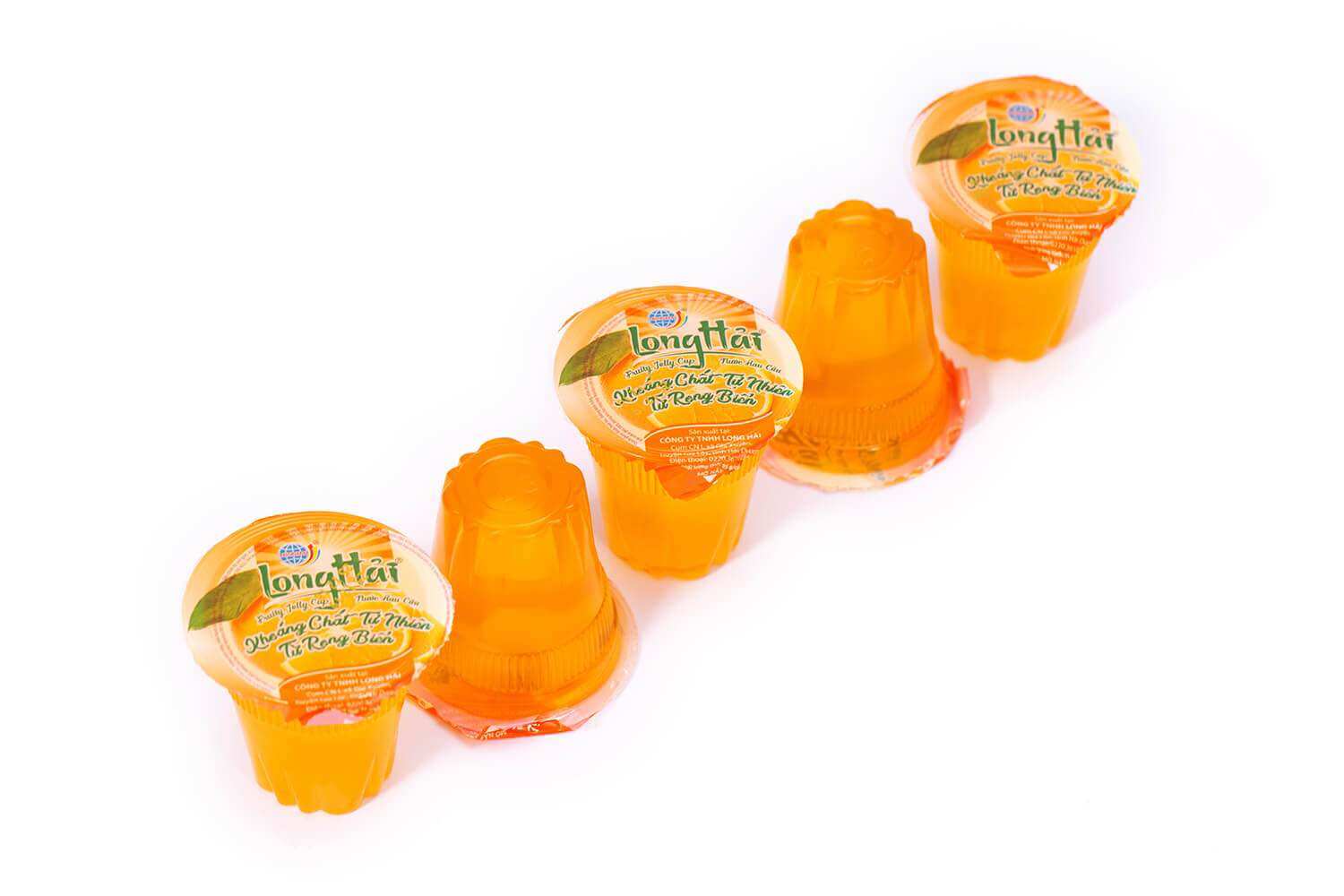 Thạch nước rau câu Long Hải 95gr/cốc - 5 cốc/ lốc