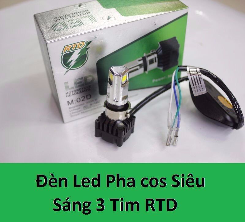 Đèn pha 3 tim rtd m02d/ 30w siêu sáng cho xe máy