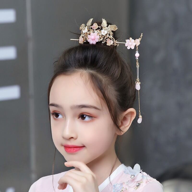 Hán phục phong cách cổ xưa phụ kiện tóc trâm cài tóc trâm cài tóc tua rua trâm cài tóc cổ trang siêu tiên nữ phụ kiện tóc bộ trâm cài tóc phụ kiện nữ