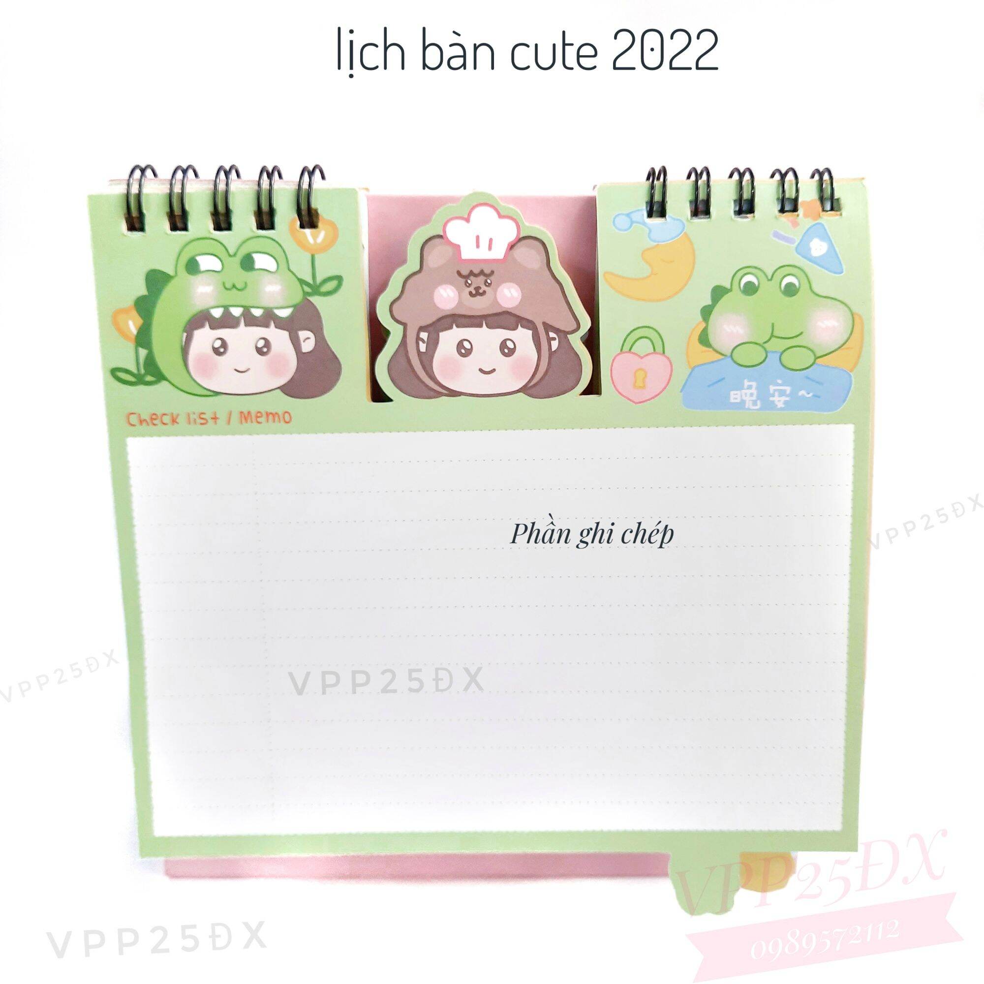Lịch để bàn cute 2022. (15cm * 16cm).
