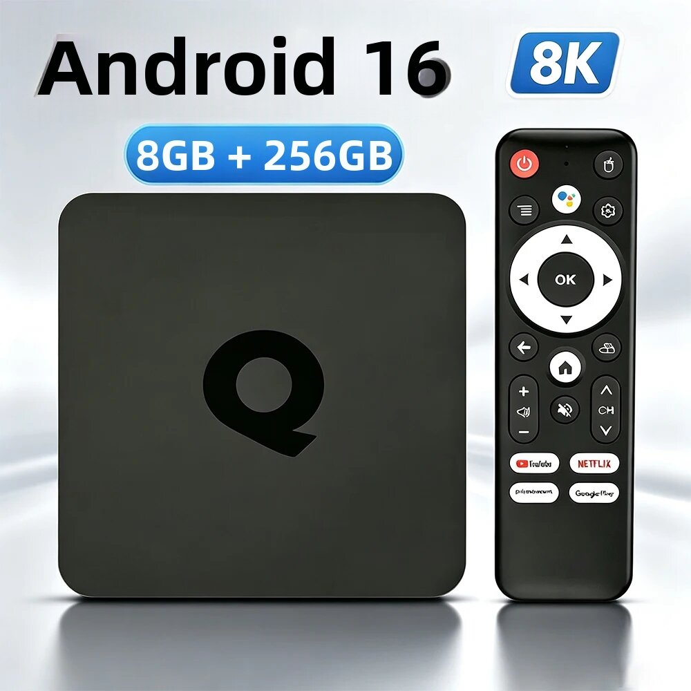 Hộp Giải Mã Truyền Hình Thông Minh Q1 8K Android 16 Wifi Kép 5G 8GB 128GB 256GB Tương Thích Netflix RK3518 Hỗ Trợ Google Assistant