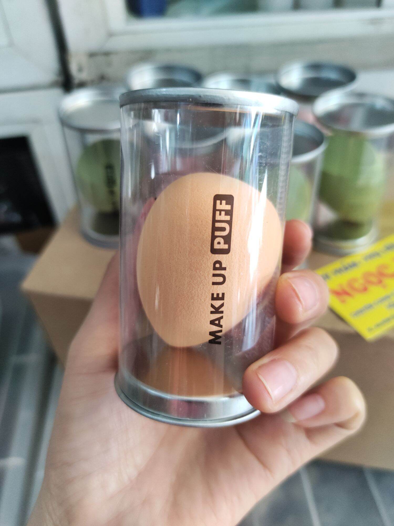 Mút tán kem nền Giọt nước Make up puff có hộp đựng
