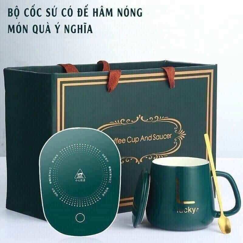 (HOT HOT)BỘ CỐC HÂM NÓNG LUCKY MÀU XANH
