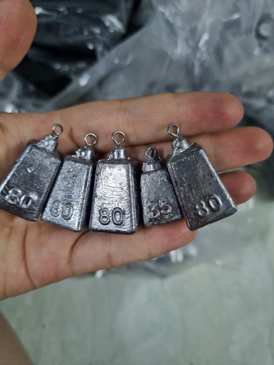 [1kg] Chì Vuông Có Móc Đủ Cỡ Từ 35g-> 200g
