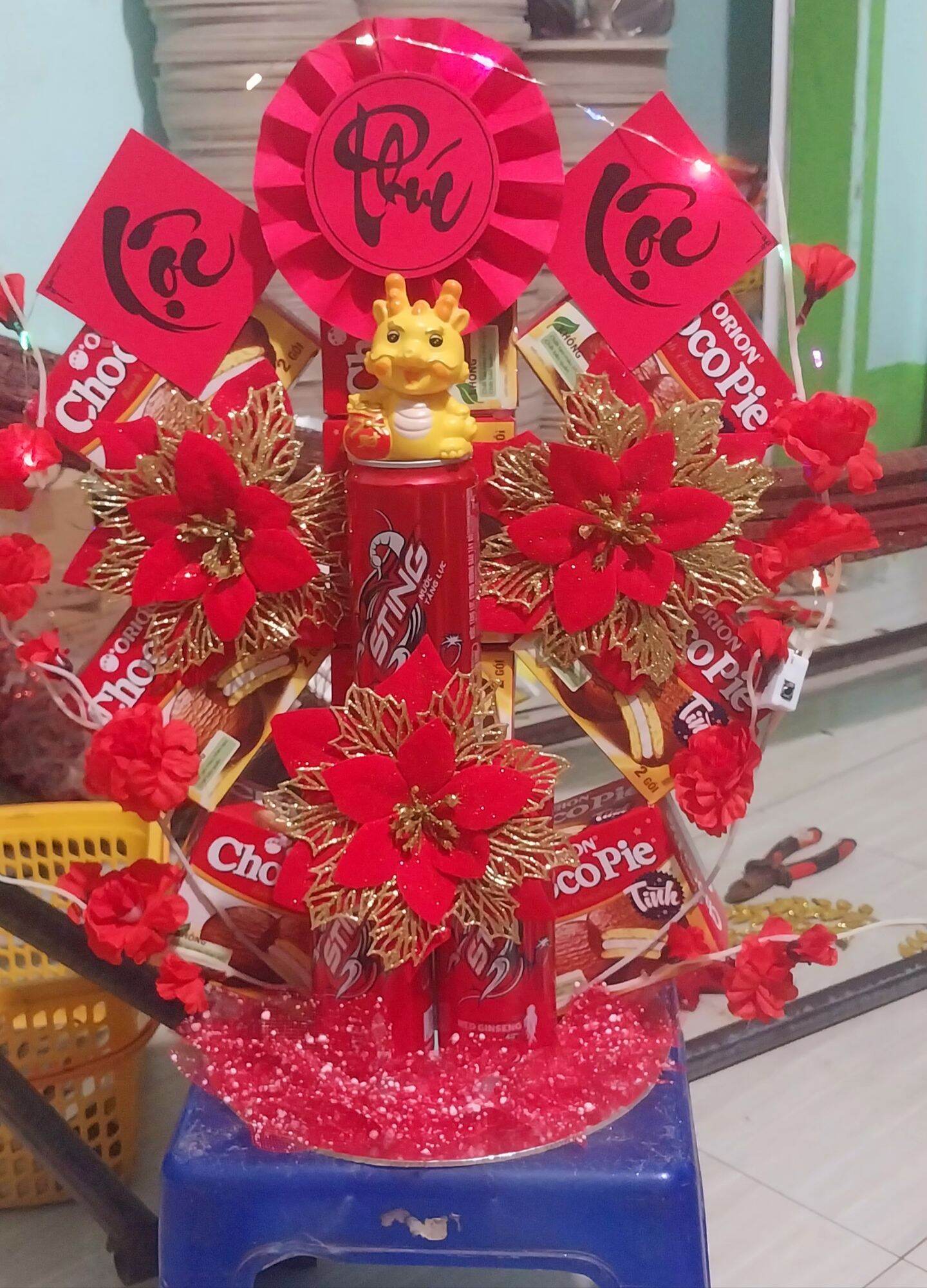 Combo 10 sét trang trí tháp bánh nước .oản tài lộc ngày tết