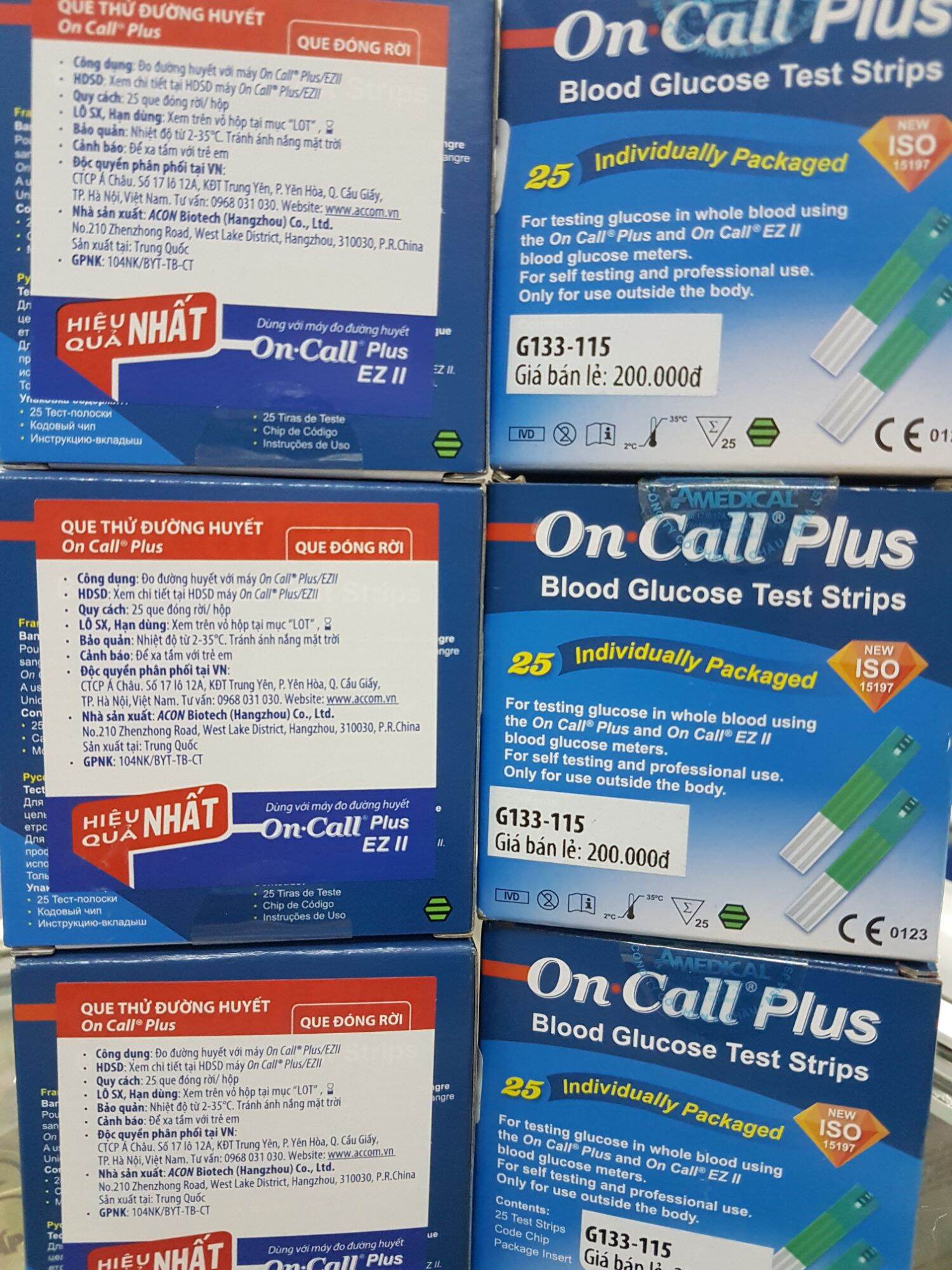 [HCM]Que Thử Máy Đo Đường Huyết On-Call Plus (25 Que/Hộp). Date xa