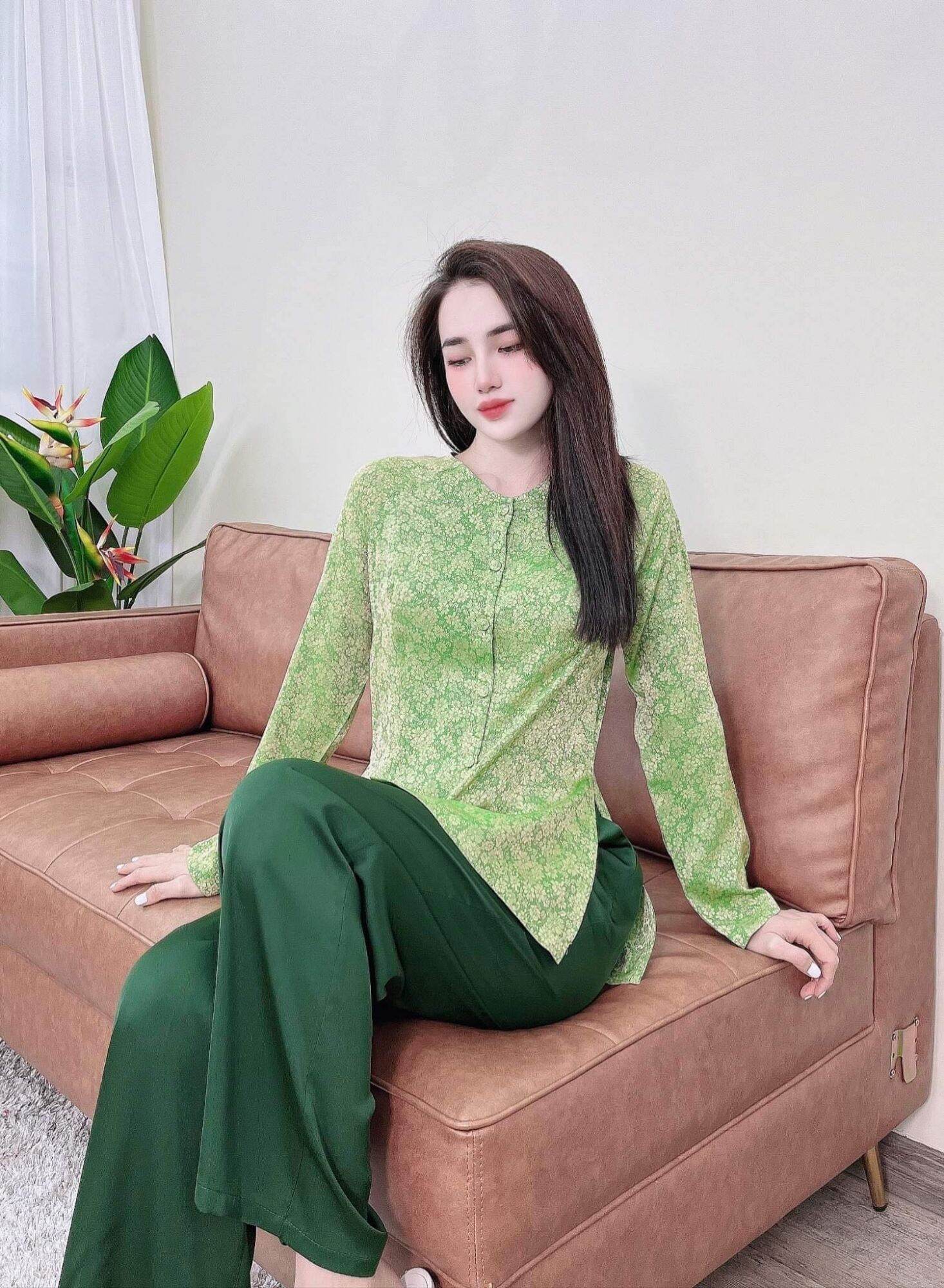 SET BÀ BA TAY DÀI LỤA UYỂN NHI CAO CAP