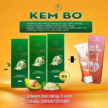 Combo 3 Hôp Kem Bơ Olic (Chính Hãng Cty 100% )Tặng Kèm 1 Sữa Rữa Mặt Olic