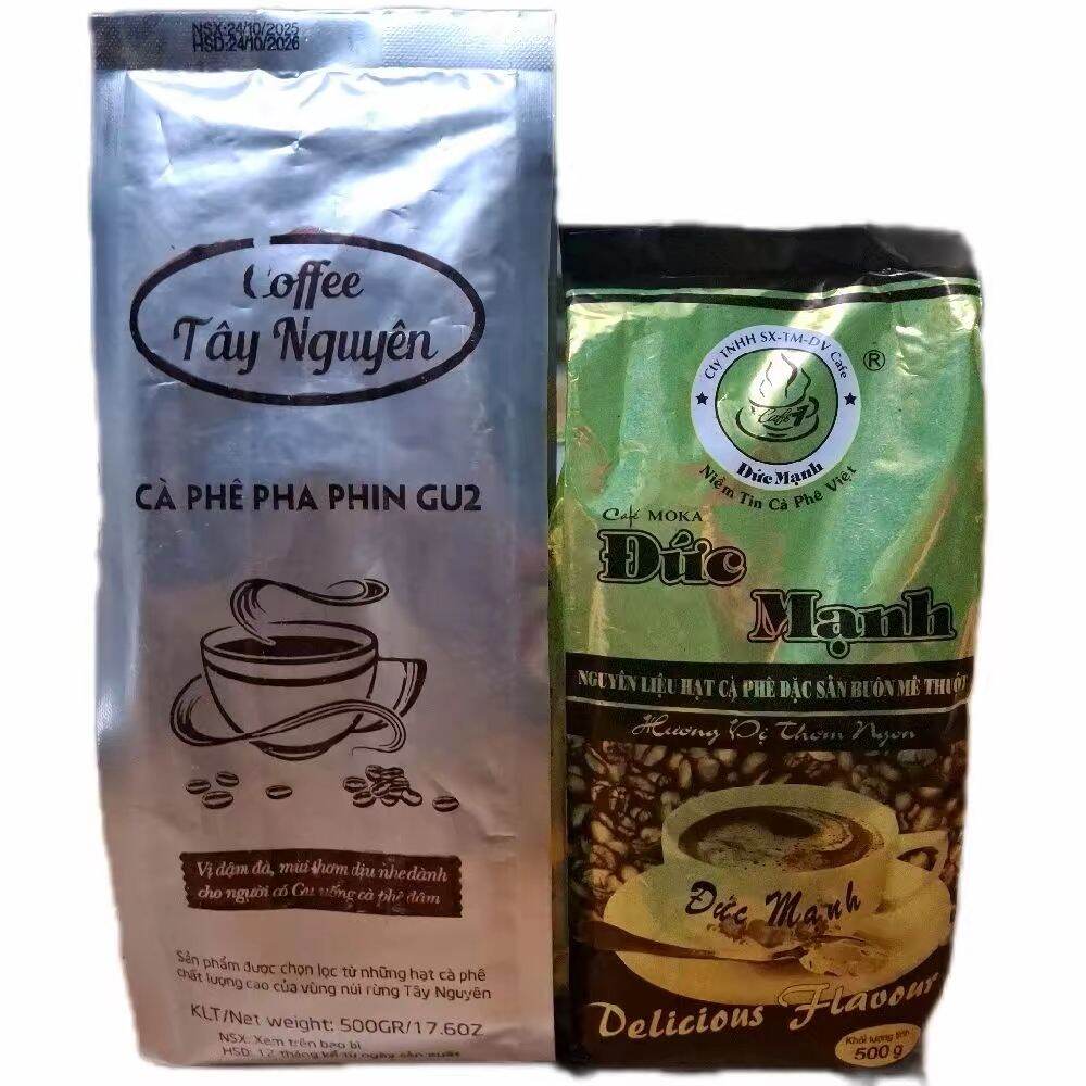 combo cà phê pha phim đức mạnh buôn mê thuộc +cafe tây nguyên gu2 gói500g mix trộn đặc biệt chuẩn gu đậm thơm sánh béo hậu thơm ngon chuẩn gu đậm béo từ phê hạt