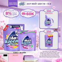 Combo Nước giặt xả cho máy giặt cửa trước hương Dấu Ấn Ngọt Ngào 3.6kg + Túi viên MaxKleen hương Huyền Diệu (34 viên/ túi)