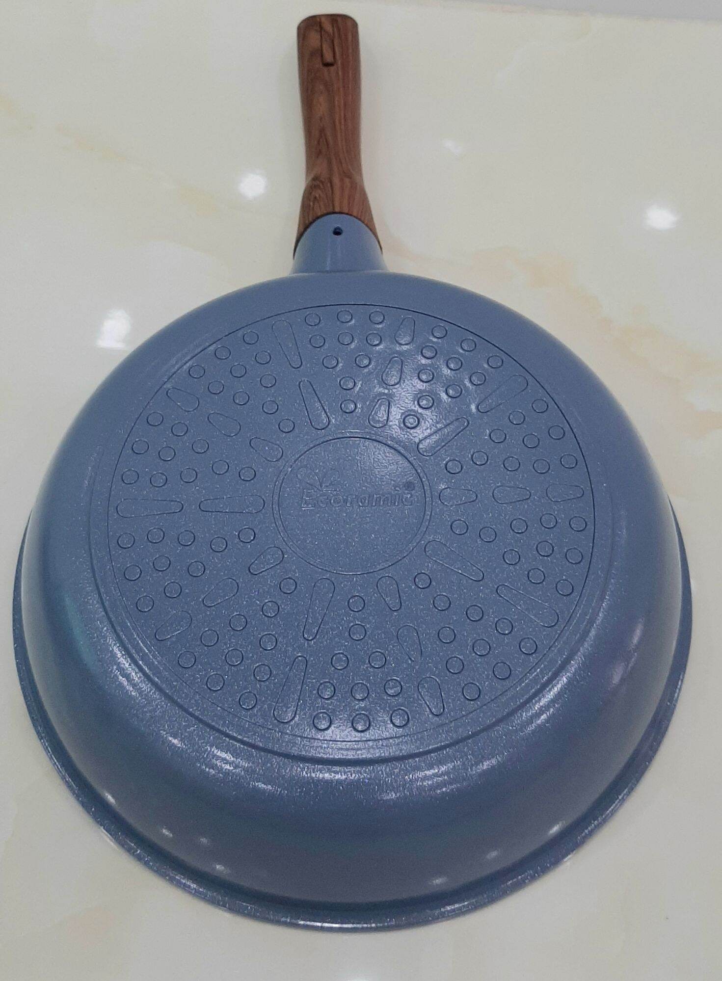 CHẢO ĐÚC VÂN ĐÁ SÂU LÒNG ECORAMIC ĐÁY TỪ 24CM, 26CM, 28CM