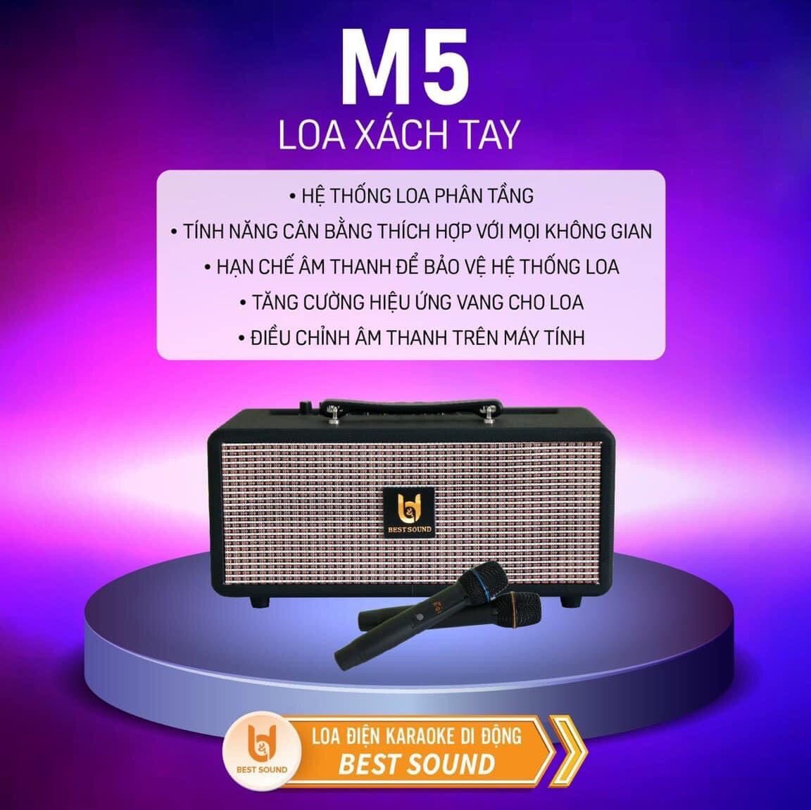 Loa karaoke xách tay chính hãng BestSound M5 Loa 2 đường tiếng, có 2 loa