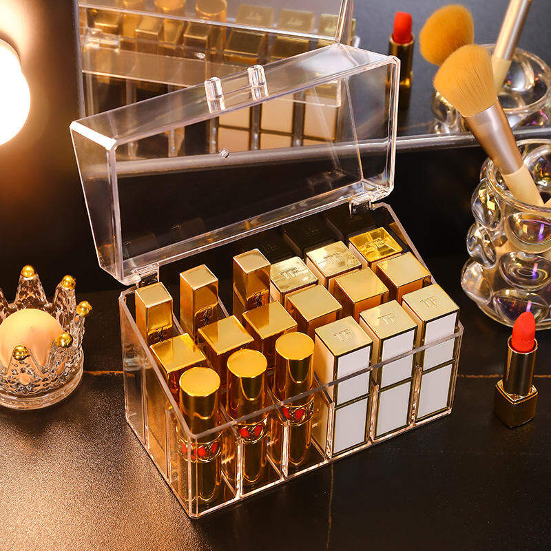 Hộp Đựng Son, Hộp Đựng Son, Hộp Đựng Son Môi Có Nắp Chống Bụi, Kệ Đựng Đồ Acrylic