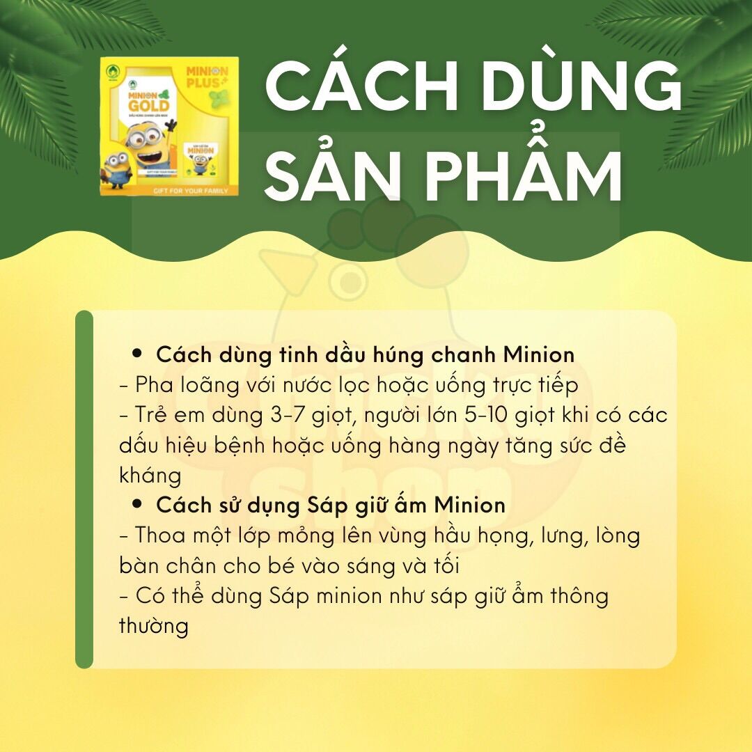 Combo dầu húng chanh minion plus (1 Dầu Húng Chanh+1 Sáp Ấm)