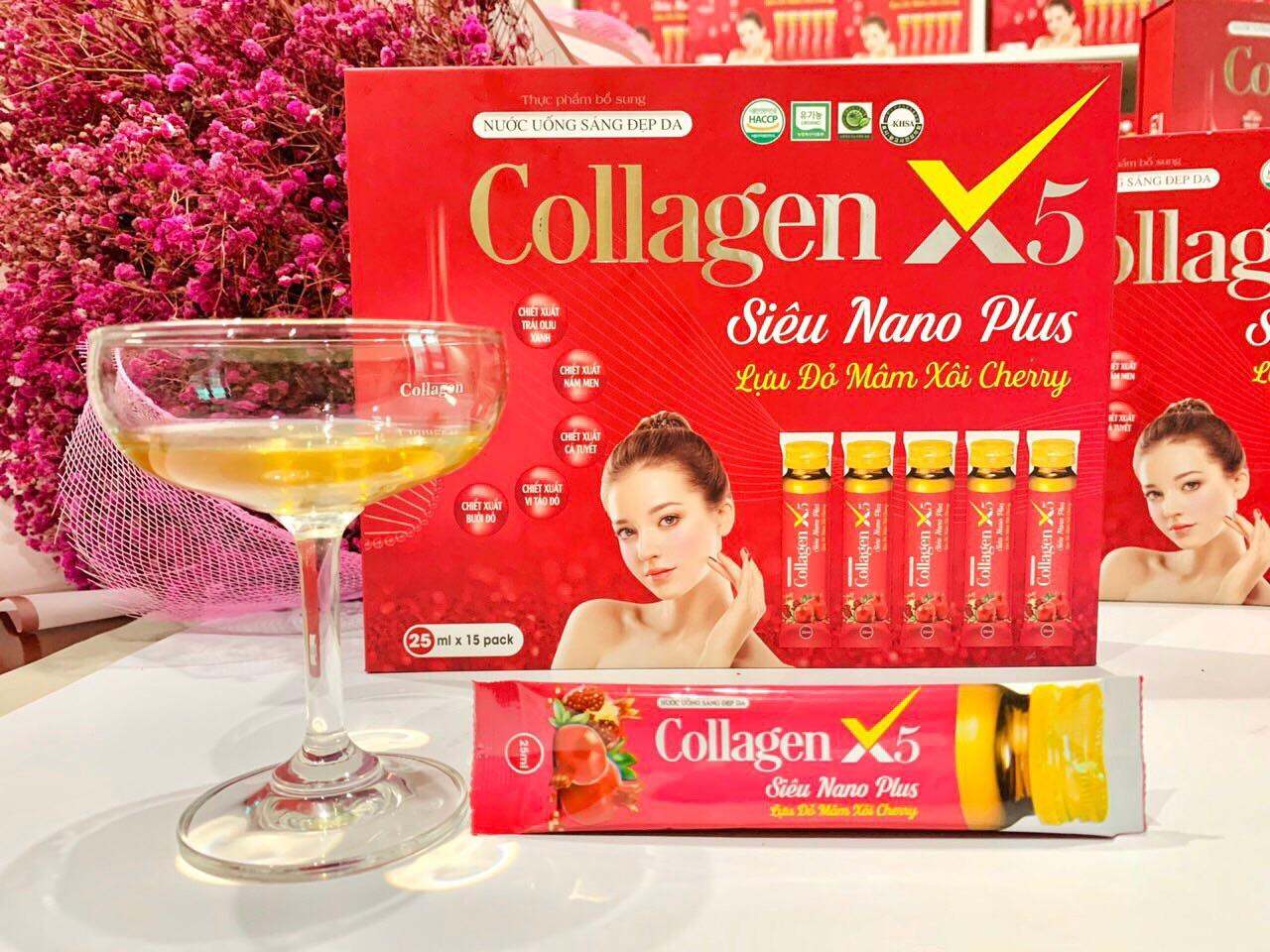 Collagen x5 Trắng da , hết nám, cân bằng nội tiết hộp 15túi