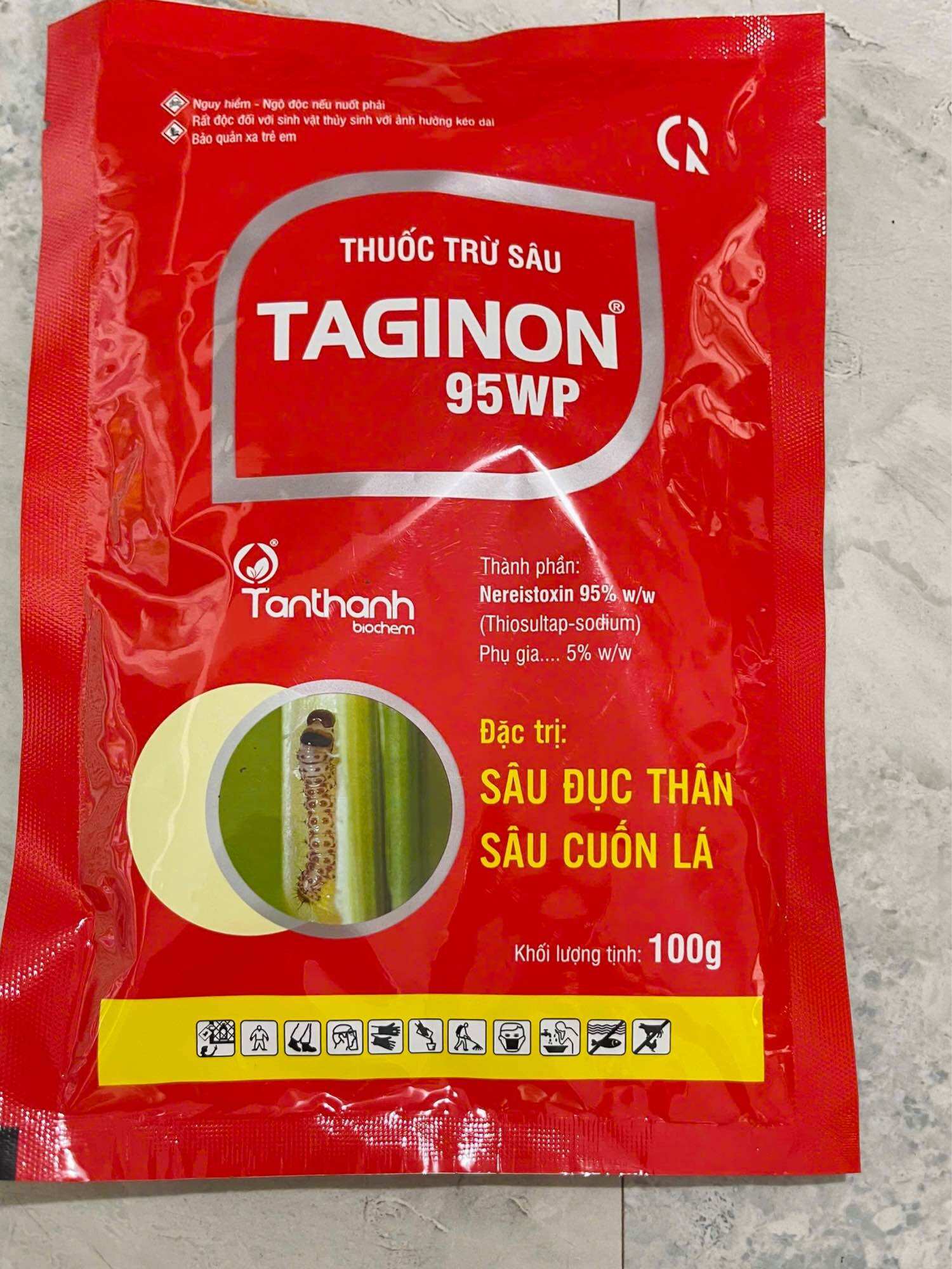  TAGINON  100g . Trừ sâu đục thân sâu cuốn lá. 