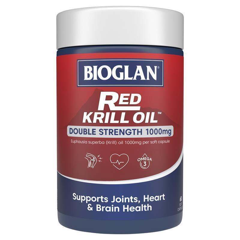 Dầu nhuyễn thể đỏ Red Krill Oil Double Strength 1000mg Bioglan, 60 viên