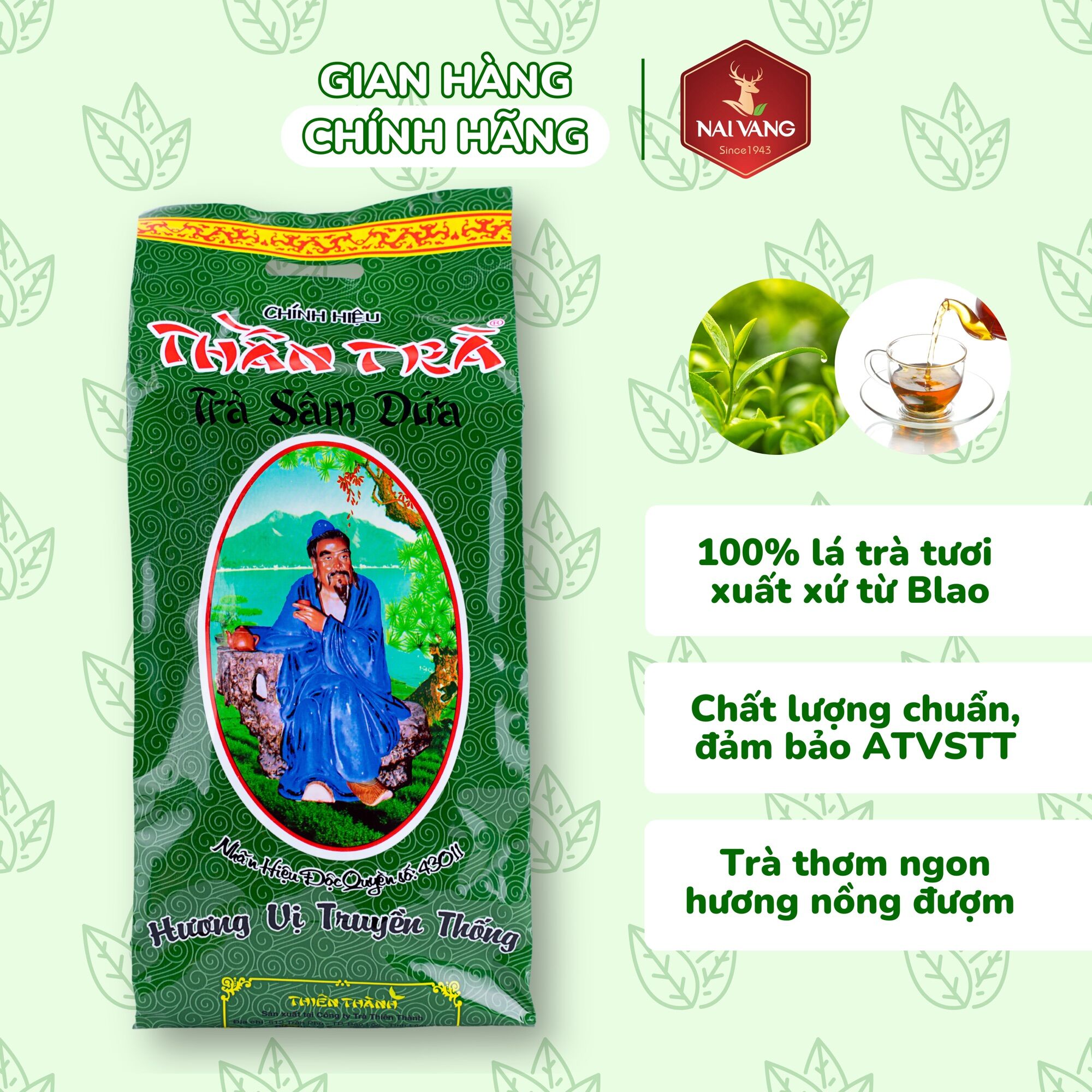 Trà sâm dứa 20 thần trà thiên thành - nai vàng tb001 350gr