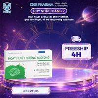 Hoạt huyết dưỡng não DHG PHARMA giúp hoạt huyết hỗ trợ tăng cường tuần hoàn hộp 3 vỉ x 20 viên