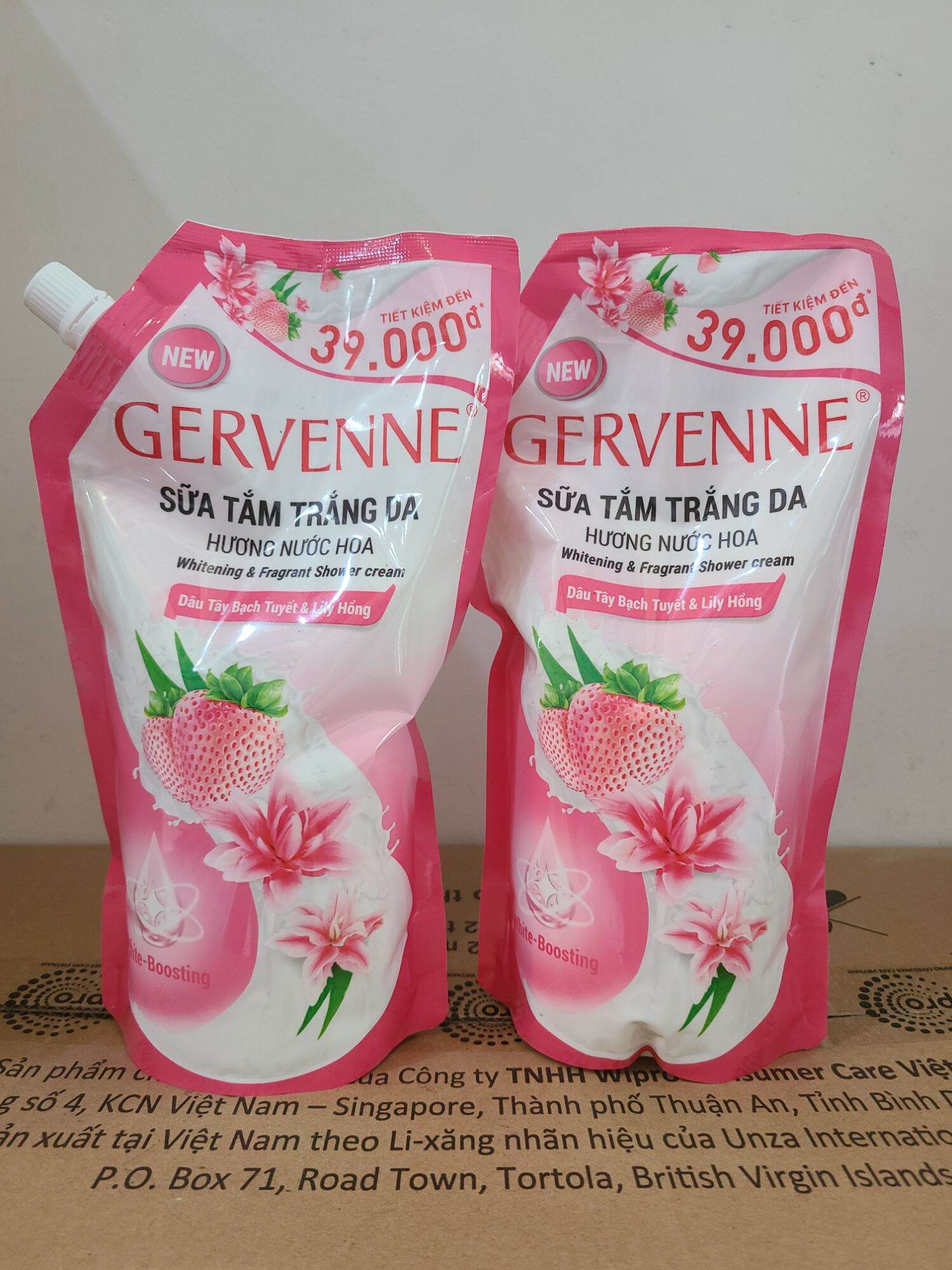 com bo 2 túi sữa tắm gervenne 900g