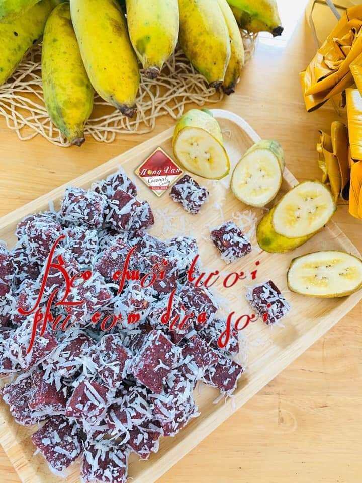 Kẹo chuối tươi phủ cơm dừa hoa tuyết 1kg