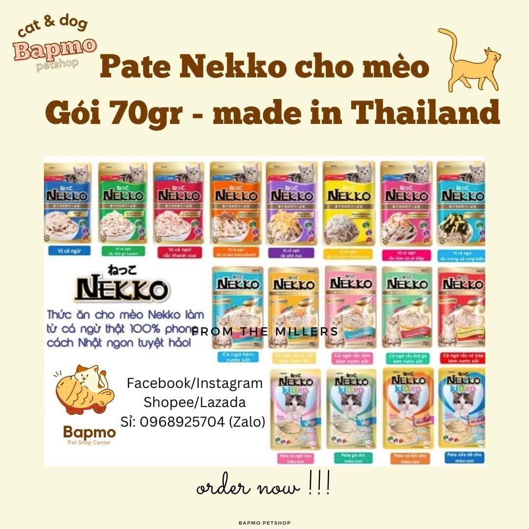 Pate nekko cho mèo trưởng thành - thùng 48 gói mix đủ vị