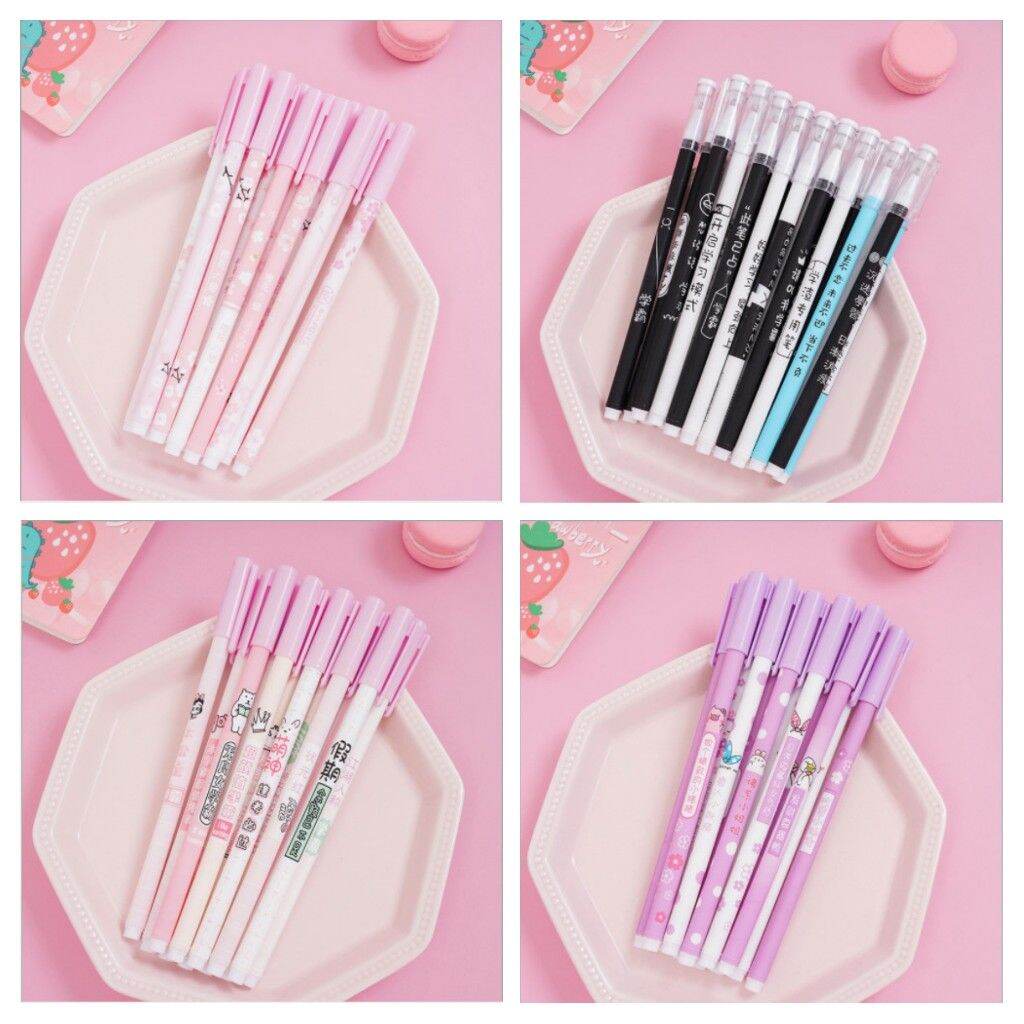 Combo 5 Bút Gen Mực Đen Đầu 0.5MM Cute Giá re