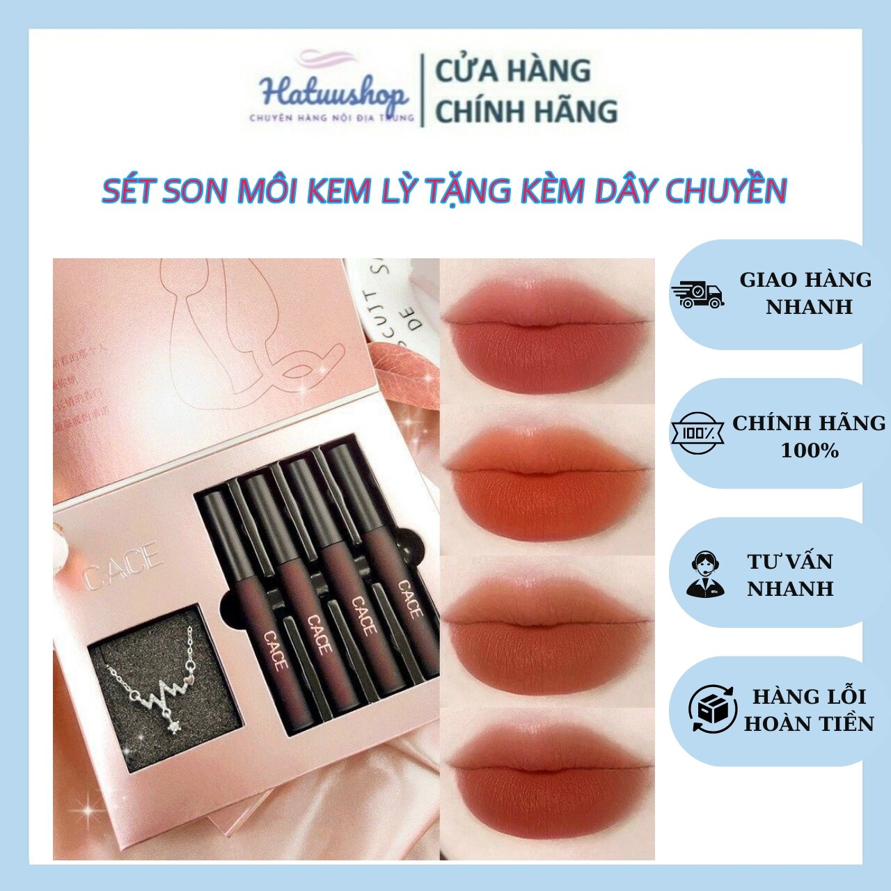 Sét 4 son kem lỳ casa mềm môi, lên màu chuẩn, không khô môi