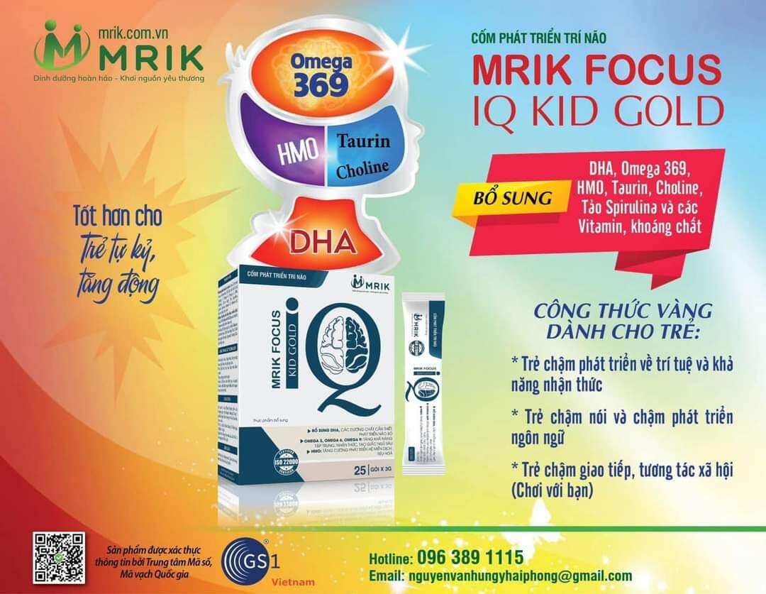 Cốm phát triển trí não Mrik Focus IQ Kid Gold